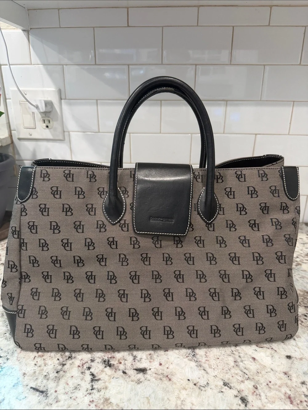 Dooney & Bourke Brown and Black Signature Duffel Bag